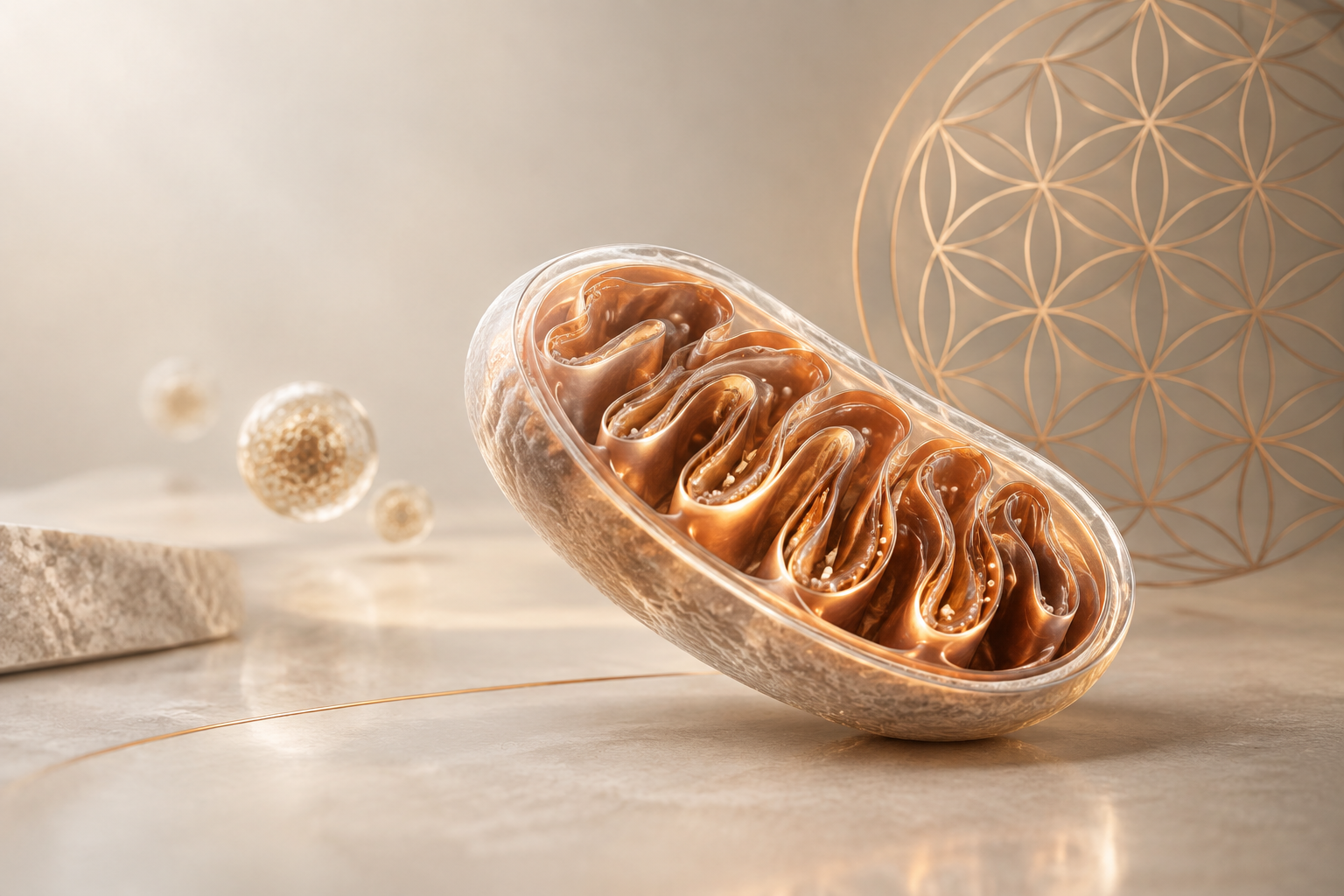 Mikroskopische Darstellung von Mitochondrien in einer Zelle